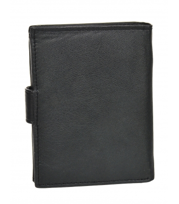 Pánská kožená černá jednoduchá peněženka GROSSO ZM-77-123A