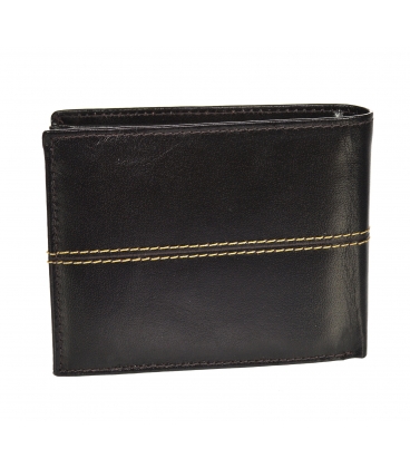 Pánska kožená tmavohnedá peňaženka s prešívaním GROSSO TMS-51R-033choco brown