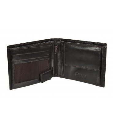 Men's leather dark brown wallet with quilting GROSSO TMS-51R-033choco brown