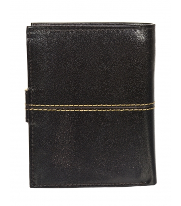 Pánská kožená tmavohnědá peněženka s prošíváním GROSSO TMS-51R-032