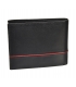 Pánska kožená čierna peňaženka s červeným pásikom GROSSO TM-100R-033black/red