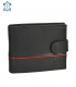 Pánska kožená čierna peňaženka s červeným pásikom GROSSO TM-100R-035black/red
