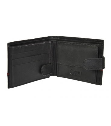 Férfi bőr fekete pénztárca piros csíkkal GROSSO TM-100R-035black/red