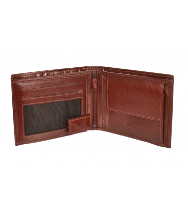 Pánská kožená koňaková peněženka s prošíváním GROSSO TMS-51R-033cognac