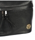 Černá kožená kabelka s třásněmi GSKK020red GROSSO