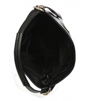 Black leather handbag with fringes GSKK020red GROSSO