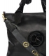Black handbag with decorative handles and lacquered elements 19B015black- Grosso
