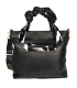 Black handbag with decorative handles and lacquered elements 19B015black- Grosso