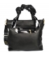 Černá kabelka s ozdobnými držadly a lakovanými prvky 19B015black- Grosso