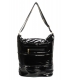 Black lacquered quilted handbag with gold chain GS22V0005brown GROSSO