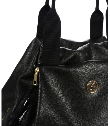 Black larger sporty-elegant handbag Grosso 19B017black
