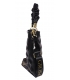 Black handbag with decorative handles and quilting 19B018black Grosso