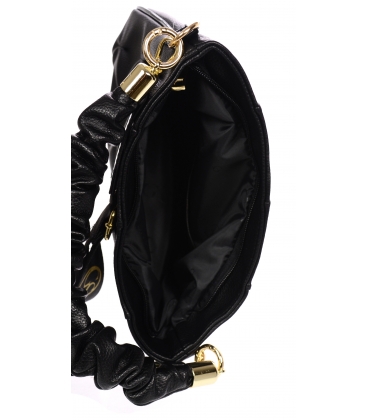Black handbag with decorative handles and quilting 19B018black Grosso