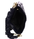 Tmavě modrá kabelka s ozdobnými držadly a prošíváním 19B018blue Grosso