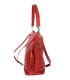Červená kožená kabelka so zipsom a strapcom GSKK015red GROSSO