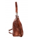 Brown leather handbag with zipper and fringe GSKK015brown GROSSO