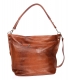 Brown leather handbag with zipper and fringe GSKK015brown GROSSO