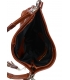 Hnedá kožená kabelka so zipsom a strapcom GSKK015brown GROSSO