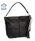 Black kožená kabelka so zipsom a strapcom GSKK015black GROSSO