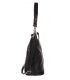 Black leather handbag with zipper and fringe GSKK015black GROSSO