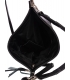 Black leather handbag with zipper and fringe GSKK015black GROSSO