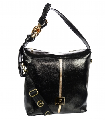 Black and gold handbag with decoration GS21V0004blackgold Grosso