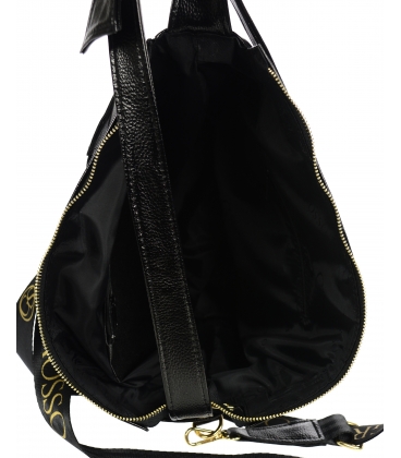 Černo-zlatá kabelka s ozdobou GS21V0004blackgold Grosso