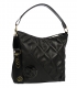 Black handbag with quilted part 19B018blk Grosso