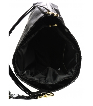 Čierna kabelka s prešívanou časťou 19B018blk Grosso