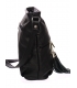 Black leather crossbody handbag with tassels 20GSK003bordo GROSSO