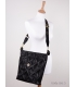 Black handbag with lacquered elements and quilting 19B018blcklak Grosso