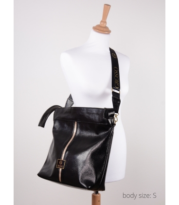 Černo-zlatá kabelka s ozdobou GS21V0004blackgold Grosso