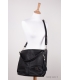 Black leather handbag with zipper and fringe GSKK015black GROSSO
