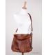 Brown leather handbag with zipper and fringe GSKK015brown GROSSO