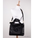 Černá kabelka s ozdobnými držadly a lakovanými prvky 19B015black- Grosso