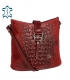 Piros bőr crossbody kézitáska KM031red GROSSO BAG