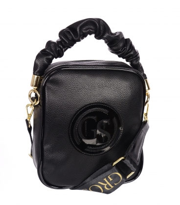 Black smaller handbag with decorative handles Grosso JCS0012black