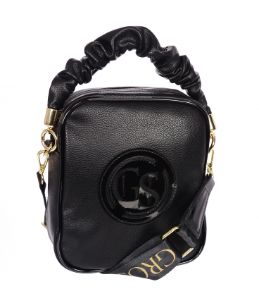 Černá menší kabelka s ozdobnými držadly Grosso JCS0012black