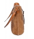 Bledě hnědá kožená crossbody kabelka s výrazným kroko vzorem KM031brown GROSSO BAG