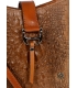 Bledě hnědá kožená crossbody kabelka s výrazným kroko vzorem KM031brown GROSSO BAG