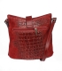 Red leather crossbody handbag with a distinctive croco pattern KM031red GROSSO BAG