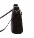 Black leather crossbody handbag with a distinctive croco pattern KM031black GROSSO BAG
