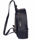 Dark blue leather backpack with zipper GSKR020blue GROSSO