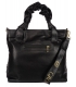 Black handbag with decorative handles and fleece front 19B015blackfleece Grosso