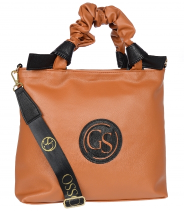 Hnedá kabelka s ozdobnými rúčkami 19B015brown- Grosso