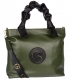 Olivovo zelená kabelka s ozdobnými rúčkami 19B015green- Grosso