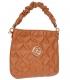 Burgundy handbag with decorative handles and stitching 20B018burgundy Grosso