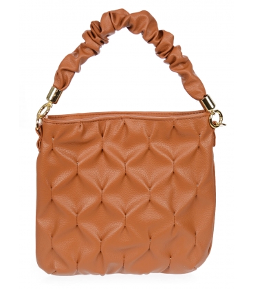 Hnedá kabelka s ozdobnými rúčkami a prešívaním 20B018brown Grosso