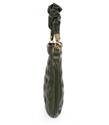Olivově zelená kabelka s ozdobnými držadly a prošíváním 20B018green Grosso
