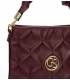 Brown handbag with decorative handles and stitching 20B018brown Grosso